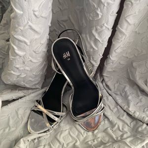 H&M Strappy Silver Heel Sandals